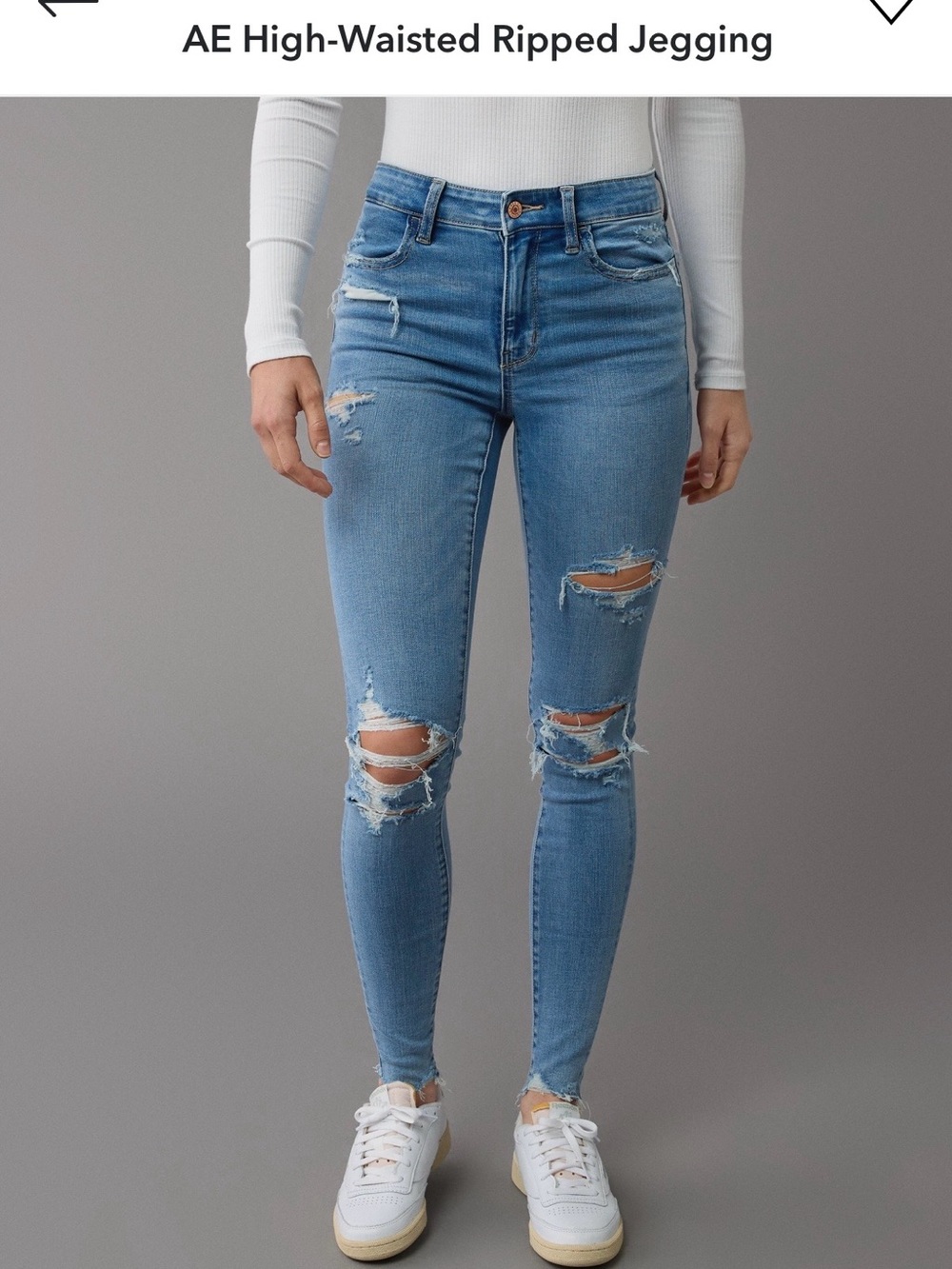 American Eagle Outfitters Distressed Light Blue High-Rise Jeggings